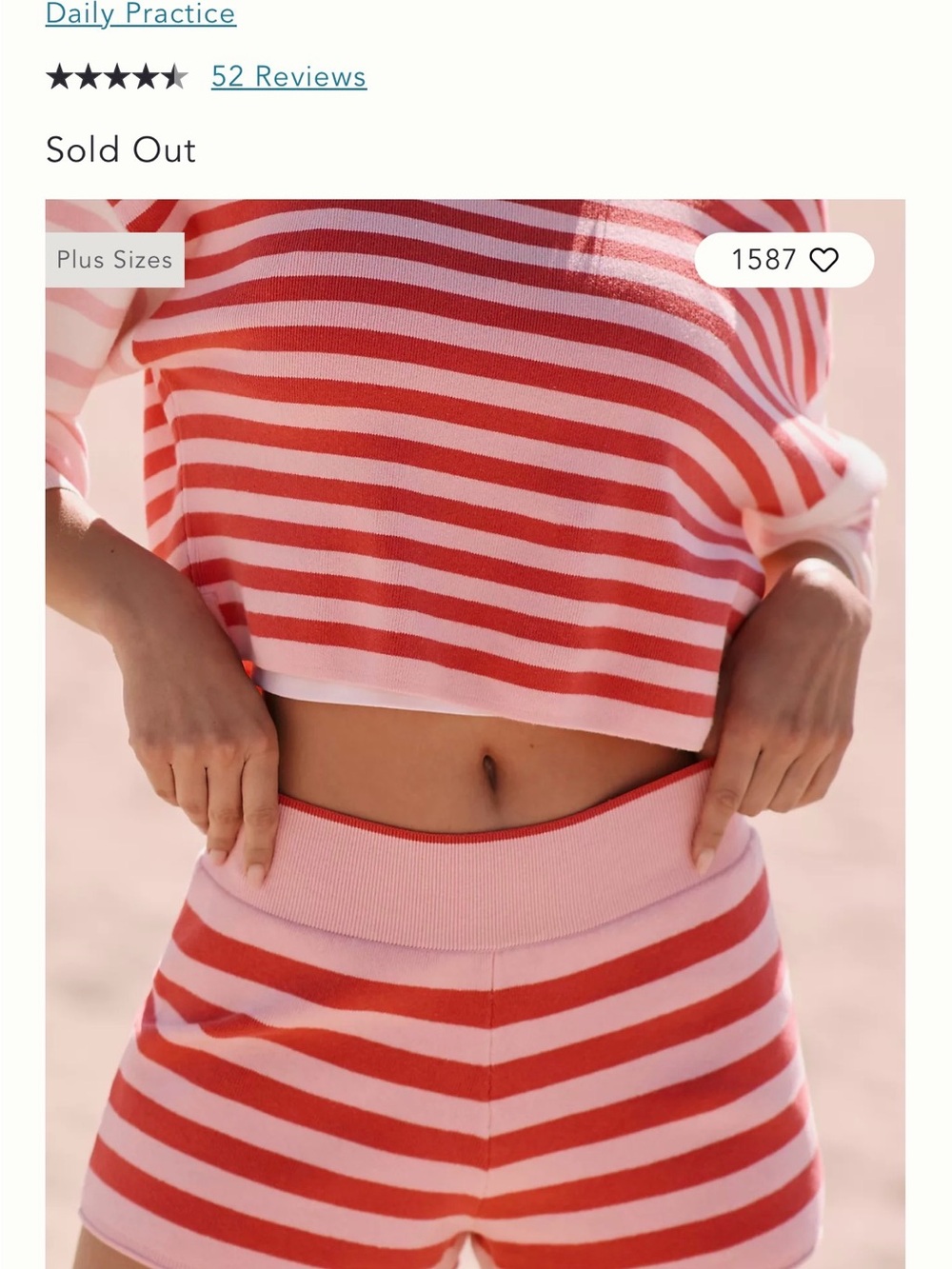 Striped Pink & Red Women's Knit Shorts anthropology
